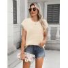 imageZeagoo Womens Cap Sleeve Sweaters Vest Crew Neck Knit Sweater Tops 2025 Casual Summer Sleeveless T ShirtApricot