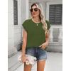 imageZeagoo Womens Cap Sleeve Sweaters Vest Crew Neck Knit Sweater Tops 2025 Casual Summer Sleeveless T ShirtArmy Green