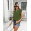 imageZeagoo Womens Cap Sleeve Sweaters Vest Crew Neck Knit Sweater Tops 2025 Casual Summer Sleeveless T ShirtArmy Green