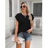 imageZeagoo Womens Cap Sleeve Sweaters Vest Crew Neck Knit Sweater Tops 2025 Casual Summer Sleeveless T ShirtBlack