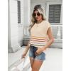 imageZeagoo Womens Cap Sleeve Sweaters Vest Crew Neck Knit Sweater Tops 2025 Casual Summer Sleeveless T ShirtColorful Stripe