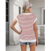 imageZeagoo Womens Cap Sleeve Sweaters Vest Crew Neck Knit Sweater Tops 2025 Casual Summer Sleeveless T ShirtStripe Red