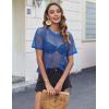 imageZeagoo Womens Mesh T Shirts Short Sleeve Casual Tops Hollow Out Pullover Shirts Crewneck Sexy Fishnet Crop Tee SXXLBlue
