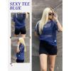 imageZeagoo Womens Mesh T Shirts Short Sleeve Casual Tops Hollow Out Pullover Shirts Crewneck Sexy Fishnet Crop Tee SXXLBlue