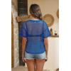 imageZeagoo Womens Mesh T Shirts Short Sleeve Casual Tops Hollow Out Pullover Shirts Crewneck Sexy Fishnet Crop Tee SXXLBlue