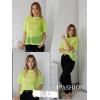 imageZeagoo Womens Mesh T Shirts Short Sleeve Casual Tops Hollow Out Pullover Shirts Crewneck Sexy Fishnet Crop Tee SXXLLemon Green