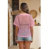 imageZeagoo Womens Mesh T Shirts Short Sleeve Casual Tops Hollow Out Pullover Shirts Crewneck Sexy Fishnet Crop Tee SXXLLight Pink