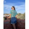 imageZeagoo Womens Mesh T Shirts Short Sleeve Casual Tops Hollow Out Pullover Shirts Crewneck Sexy Fishnet Crop Tee SXXLMint Green