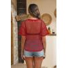 imageZeagoo Womens Mesh T Shirts Short Sleeve Casual Tops Hollow Out Pullover Shirts Crewneck Sexy Fishnet Crop Tee SXXLRed