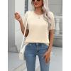 imageZeagoo Womens Summer Short Sleeve Tops Crew Neck Lightweight Pullover Sweaters Loose Dressy Casual Blouse Basic ClothesApricot