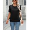 imageZeagoo Womens Summer Short Sleeve Tops Crew Neck Lightweight Pullover Sweaters Loose Dressy Casual Blouse Basic ClothesBlack