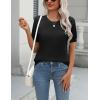 imageZeagoo Womens Summer Short Sleeve Tops Crew Neck Lightweight Pullover Sweaters Loose Dressy Casual Blouse Basic ClothesBlack