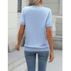 imageZeagoo Womens Summer Short Sleeve Tops Crew Neck Lightweight Pullover Sweaters Loose Dressy Casual Blouse Basic ClothesBlue