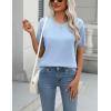 imageZeagoo Womens Summer Short Sleeve Tops Crew Neck Lightweight Pullover Sweaters Loose Dressy Casual Blouse Basic ClothesBlue
