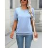 imageZeagoo Womens Summer Short Sleeve Tops Crew Neck Lightweight Pullover Sweaters Loose Dressy Casual Blouse Basic ClothesBlue