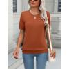 imageZeagoo Womens Summer Short Sleeve Tops Crew Neck Lightweight Pullover Sweaters Loose Dressy Casual Blouse Basic ClothesBrick Red