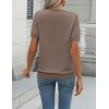 imageZeagoo Womens Summer Short Sleeve Tops Crew Neck Lightweight Pullover Sweaters Loose Dressy Casual Blouse Basic ClothesBrown
