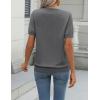 imageZeagoo Womens Summer Short Sleeve Tops Crew Neck Lightweight Pullover Sweaters Loose Dressy Casual Blouse Basic ClothesDark Gray