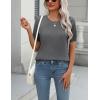 imageZeagoo Womens Summer Short Sleeve Tops Crew Neck Lightweight Pullover Sweaters Loose Dressy Casual Blouse Basic ClothesDark Gray