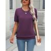 imageZeagoo Womens Summer Short Sleeve Tops Crew Neck Lightweight Pullover Sweaters Loose Dressy Casual Blouse Basic ClothesDark Purple