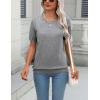 imageZeagoo Womens Summer Short Sleeve Tops Crew Neck Lightweight Pullover Sweaters Loose Dressy Casual Blouse Basic ClothesGray