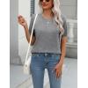 imageZeagoo Womens Summer Short Sleeve Tops Crew Neck Lightweight Pullover Sweaters Loose Dressy Casual Blouse Basic ClothesGray