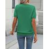 imageZeagoo Womens Summer Short Sleeve Tops Crew Neck Lightweight Pullover Sweaters Loose Dressy Casual Blouse Basic ClothesGreen