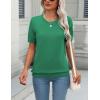 imageZeagoo Womens Summer Short Sleeve Tops Crew Neck Lightweight Pullover Sweaters Loose Dressy Casual Blouse Basic ClothesGreen