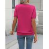 imageZeagoo Womens Summer Short Sleeve Tops Crew Neck Lightweight Pullover Sweaters Loose Dressy Casual Blouse Basic ClothesHot Pink