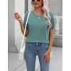 imageZeagoo Womens Summer Short Sleeve Tops Crew Neck Lightweight Pullover Sweaters Loose Dressy Casual Blouse Basic ClothesLake Blue
