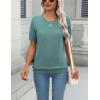 imageZeagoo Womens Summer Short Sleeve Tops Crew Neck Lightweight Pullover Sweaters Loose Dressy Casual Blouse Basic ClothesLake Blue