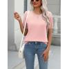 imageZeagoo Womens Summer Short Sleeve Tops Crew Neck Lightweight Pullover Sweaters Loose Dressy Casual Blouse Basic ClothesPink