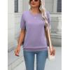 imageZeagoo Womens Summer Short Sleeve Tops Crew Neck Lightweight Pullover Sweaters Loose Dressy Casual Blouse Basic ClothesPurple