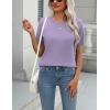 imageZeagoo Womens Summer Short Sleeve Tops Crew Neck Lightweight Pullover Sweaters Loose Dressy Casual Blouse Basic ClothesPurple