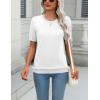 imageZeagoo Womens Summer Short Sleeve Tops Crew Neck Lightweight Pullover Sweaters Loose Dressy Casual Blouse Basic ClothesWhite