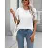 imageZeagoo Womens Summer Short Sleeve Tops Crew Neck Lightweight Pullover Sweaters Loose Dressy Casual Blouse Basic ClothesWhite