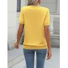 imageZeagoo Womens Summer Short Sleeve Tops Crew Neck Lightweight Pullover Sweaters Loose Dressy Casual Blouse Basic ClothesYellow