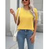 imageZeagoo Womens Summer Short Sleeve Tops Crew Neck Lightweight Pullover Sweaters Loose Dressy Casual Blouse Basic ClothesYellow