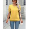 imageZeagoo Womens Summer Short Sleeve Tops Crew Neck Lightweight Pullover Sweaters Loose Dressy Casual Blouse Basic ClothesYellow
