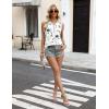 imageZeagoo Womens Tank Tops 2025 Loose Button Down V Neck Flowy Summer Tops Basic Trendy Beach Vacation OutfitsAblue Flower