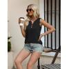 imageZeagoo Womens Tank Tops 2025 Loose Button Down V Neck Flowy Summer Tops Basic Trendy Beach Vacation OutfitsBlack