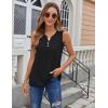 imageZeagoo Womens Tank Tops 2025 Loose Button Down V Neck Flowy Summer Tops Basic Trendy Beach Vacation OutfitsBlack