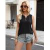 imageZeagoo Womens Tank Tops 2025 Loose Button Down V Neck Flowy Summer Tops Basic Trendy Beach Vacation OutfitsBlack