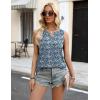 imageZeagoo Womens Tank Tops 2025 Loose Button Down V Neck Flowy Summer Tops Basic Trendy Beach Vacation OutfitsBlue Flower