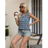 imageZeagoo Womens Tank Tops 2025 Loose Button Down V Neck Flowy Summer Tops Basic Trendy Beach Vacation OutfitsBlue Flower