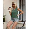 imageZeagoo Womens Tank Tops 2025 Loose Button Down V Neck Flowy Summer Tops Basic Trendy Beach Vacation OutfitsGreen