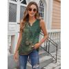 imageZeagoo Womens Tank Tops 2025 Loose Button Down V Neck Flowy Summer Tops Basic Trendy Beach Vacation OutfitsGreen Flower