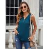 imageZeagoo Womens Tank Tops 2025 Loose Button Down V Neck Flowy Summer Tops Basic Trendy Beach Vacation OutfitsNavy Blue