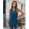 imageZeagoo Womens Tank Tops 2025 Loose Button Down V Neck Flowy Summer Tops Basic Trendy Beach Vacation OutfitsNavy Blue