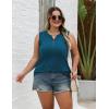 imageZeagoo Womens Tank Tops 2025 Loose Button Down V Neck Flowy Summer Tops Basic Trendy Beach Vacation OutfitsNavy Blue